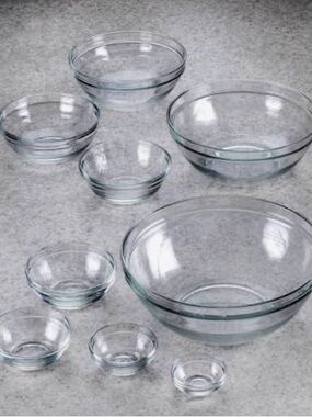 Clear Glass Mixing Bowl Set - 10-Piece